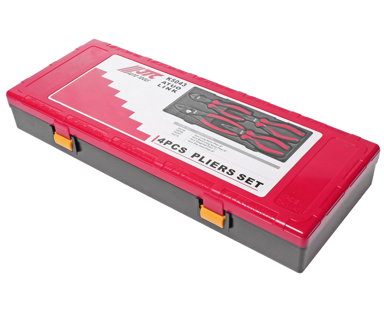 Набор инструментов губцевых 4 предмета (пассатижи, бокорезы, клещи) в кейсе JTC