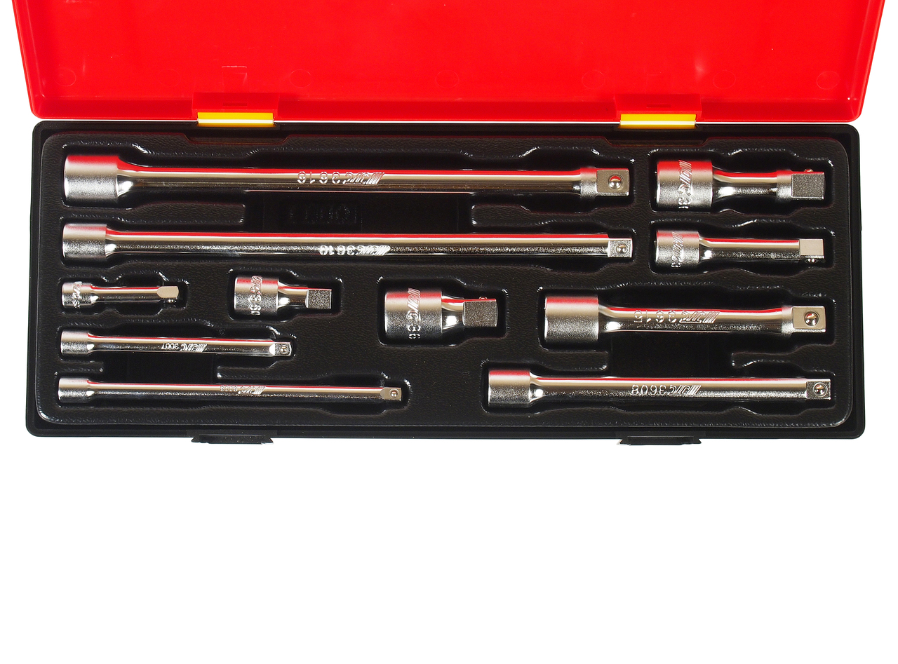 Набор удлинителей 1/4",3/8",1/2" 11 предметов в кейсе JTC
