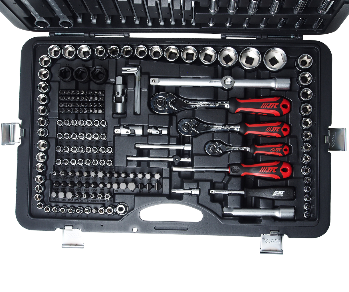 Набор инструментов 216 предметов слесарно-монтажный 1/4",3/8",1/2" 6-ти гранных в кейсе JTC