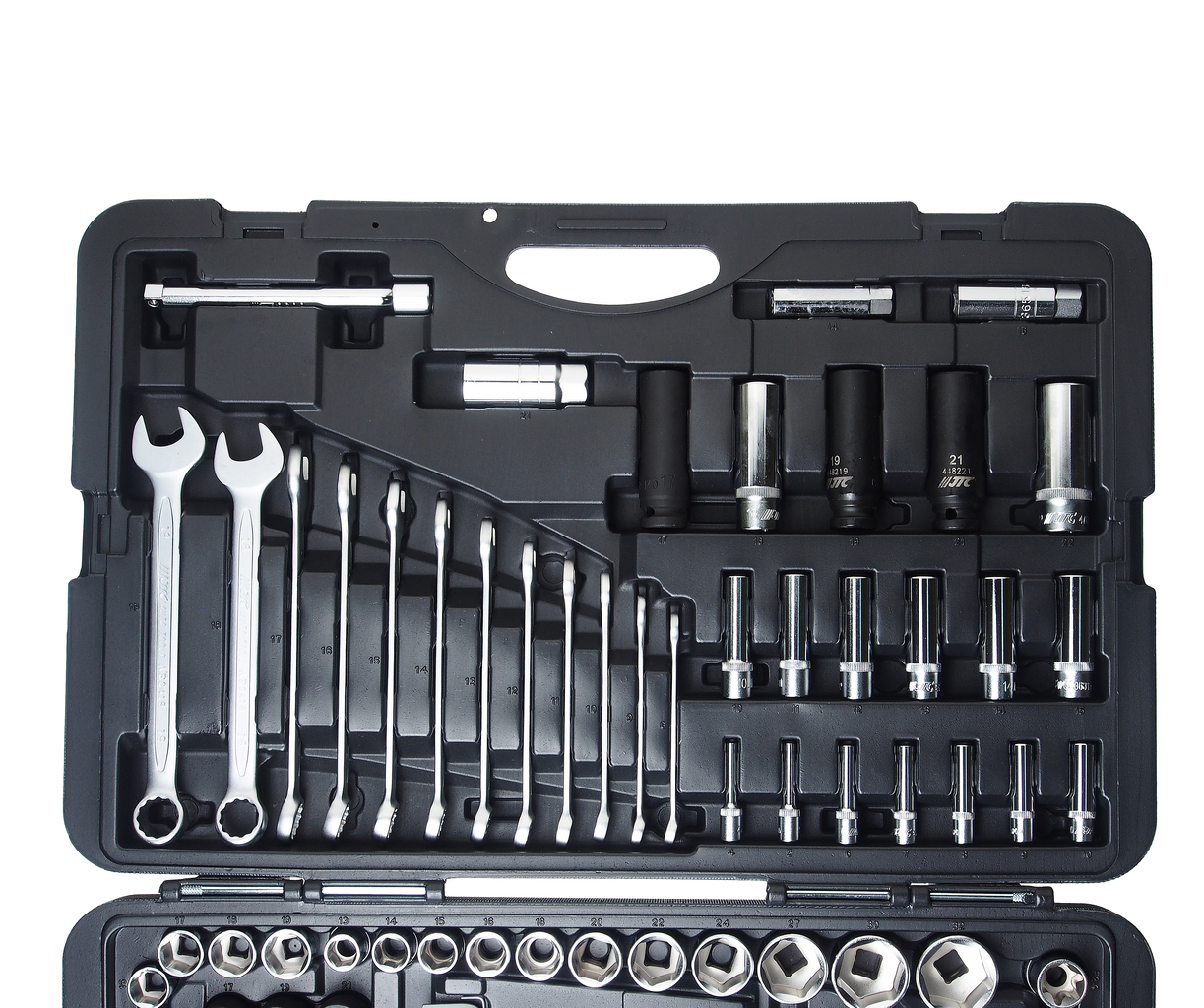 Набор инструментов 216 предметов слесарно-монтажный 1/4",3/8",1/2" 6-ти гранных в кейсе JTC