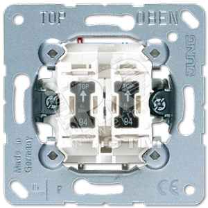 Выключатель контрольный 2-клавишный с подсветкой (с 2-мя лампами тлеющего разряда арт.- 94 в комплекте). Механизм. 10A 250V