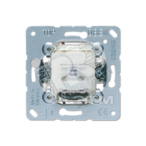 Переключатель контрольный 1-клавишный с подсветкой (лампа в комплекте) (проходной). Механизм. 10A 250V