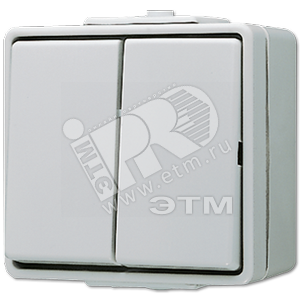 Выключатель для накладного монтажа сдвоенный IP44