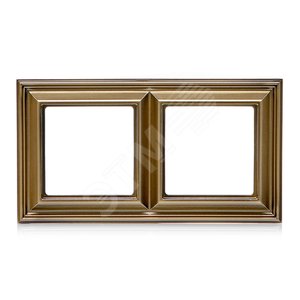 Рамка 2-местная для вертикальной и горизонтальной установки. Серия- Eco DECO. Материал- термопласт. Цвет- антик.