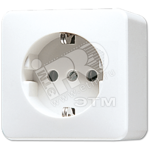 Розетка с заземлением 16А 250V~ накладного монтажда  белая