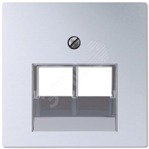 Накладка 2-ой телефонной/компютерной розетки  IAE/UAE (1 x 8-пол.)  Серия Eco Profi  Материал- термопласт  Цвет- алюминий (крашеный).