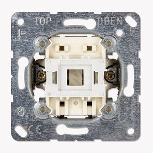 Выключатель 1-клавишный (перекрестный). 10A 250Вт (Возможна подсветка в положении ВЫКЛ – с лампочками арт.- 90 или 95 (230 В), 96-.. (низкое напряжени