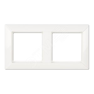 Рамка 2-местная для вертикальной и горизонтальной установки. Серия- Eco Profi. Материал- термопласт. Цвет- белый