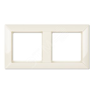 Рамка 2-местная для вертикальной и горизонтальной установки. Серия- Eco Profi. Материал- термопласт. Цвет- слоновая кость.