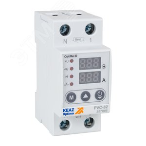 Реле напряжения OptiRel D PVС-80 с ЖК-дисплеем и контролем тока 80 А