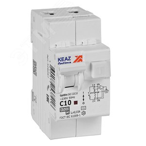 Выключатель автоматический дифференциального тока АВДТ с защитой от сверхтоков 2П 10А 30мА AC 4,5кА OptiDin D63-22C10-AC-У3