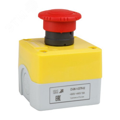 Пост кноп авар стоп OptiSignal D22 C5-BK-1-ESTR-02 2НЗ возв пов XALK178F