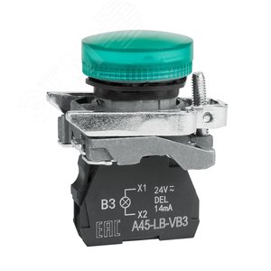 Лампа сигнальная OptiSignal D22 C4-L-B3 зеленая металл 24VAC/DC XB4BVB3