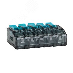 Клемма строительно-монтажная OptiKit СМК 221-415 с рычагом 5 отверстий 0,2-2,5(4,0)мм2