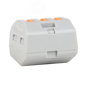 Клемма строительно-монтажная OptiKit СМК 222-413 с рычагом 3 отверстия 0,2-2,5(4,0)мм2