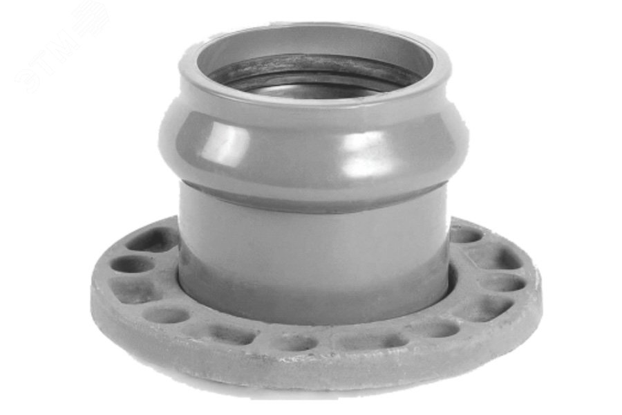 Патрубок раструбный с металлическим фланцем  110x100 мм