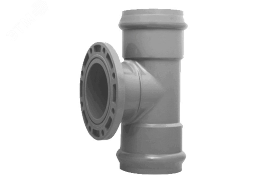 Тройник с металлическим фланцем  90x80 мм. 90 градусов