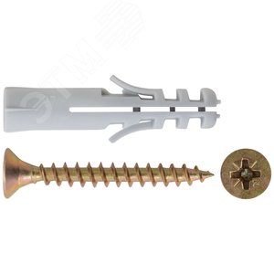 Крепление для плинтусов: дюбель с шурупом 8х40/5х40 (7шт)