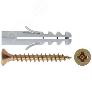 Крепление для плинтусов: дюбель с шурупом 6х30/4х30 (12шт)