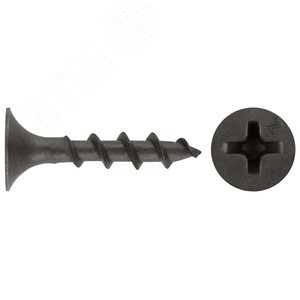 Саморез гипсокартон/дерево 3,5х19 черный (34шт)