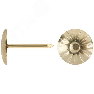 Гвоздь мебельный 10.5мм латунированный головка цветок (35шт)