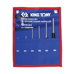 Набор выколоток, чехол из теторона, 6 предметов KING TONY 1006PRN