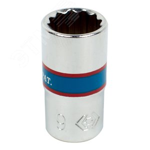 Головка торцевая стандартная двенадцатигранная 1/4", 9 мм KING TONY 233009M