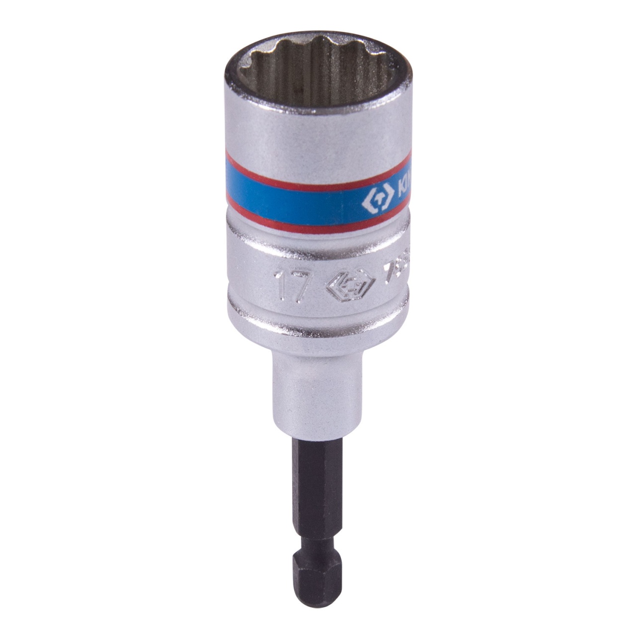 Головка для шуруповерта двенадцатигранная 1/4", 17 мм, L = 80 мм KING TONY 76B817M