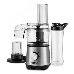 Комбайн кухонный 4 в 1 KT-1386, мощность 400 Вт, цвет черно-серебристый