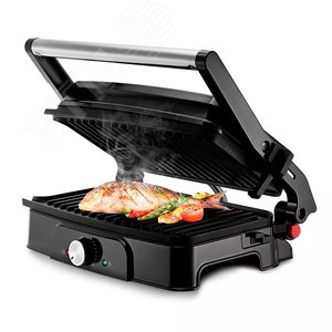 Электрогриль KT-1659, мощность 1500 Вт, цвет черно-серебристый