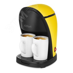 Кофеварка KT-7188-3, объем 0,3 л, мощность 450 Вт, цвет черно-желтый