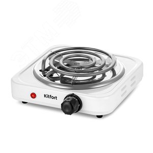 Плита элеKTрическая KT-175, мощность 1000 Вт, цвет белый