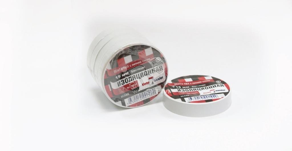 Изолента ПВХ белая 15мм 20м