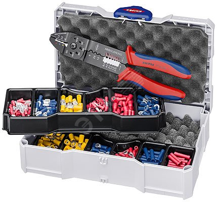 Набор контактных гильз в систейнере комплектация: пресс-клещи KN-9732240 гильзы флажковые (63x08 мм: 05-10 мм 15-25 мм 40-60 мм) наконечники кабельные