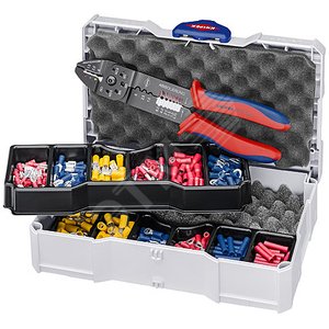 Набор контактных гильз в систейнере комплектация: пресс-клещи KN-9732240 гильзы флажковые (63x08 мм: 05-10 мм 15-25 мм 40-60 мм) наконечники кабельные