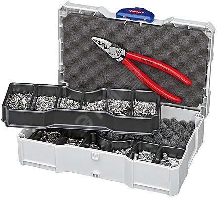 Набор контактных гильз в систейнере комплектация пресс-клещи KN-9771180 гильзы контактные неизолированныеованные 25мм 075мм 1мм 15мм 25мм по 200шт 4мм