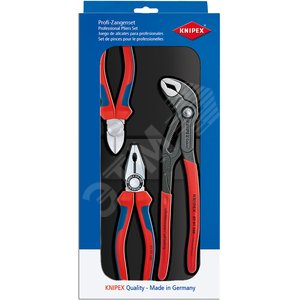 Набор BESTSELLER ШГИ в ложементе 3 предмета комплектация: 0302180 плоскогубцы 180 мм 7002160 бокорезы 160 мм 8701250 Клещи переставные COBRA 250 мм