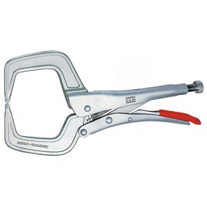 Зажим сварочный для больших заготовок с рёбрами до 40 мм размеры под квадрат 90 мм L-280 мм оцинкованный