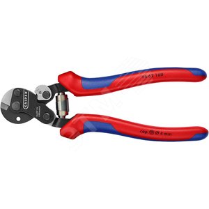 Тросорез компактный резка - кабель 6мм особо прочный проволочный трос (1960 Н/мм) 4мм с пружиной L=160мм черный двухкомпонентные рукоятки