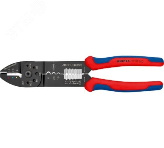 Пресс-клещи для резки и зачистки кабеля опрессовки кабельных наконечников и штекеров 3 гнезда обжим кабельных наконечников с изолятором и кабельных со