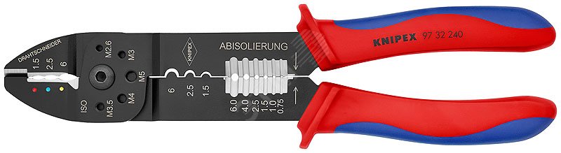 Пресс-клещи для резки и зачистки кабеля опрессовки кабельных наконечников и штекеров 3 гнезда обжим кабельных наконечников с изолятором и кабельных со