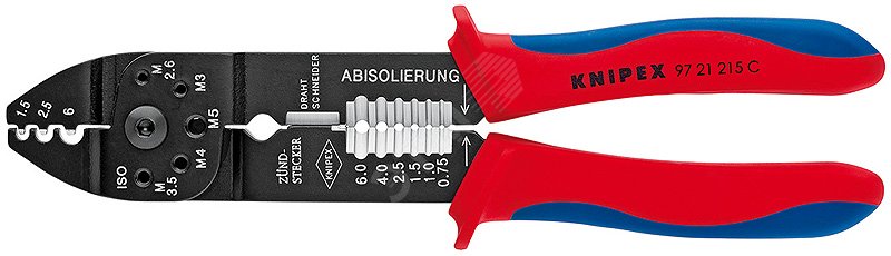 Пресс-клещи для резки и зачистки кабеля опрессовки кабельных наконечников и штекеров 3 гнезда обжим кабельных наконечников без изолятора и кабельных с