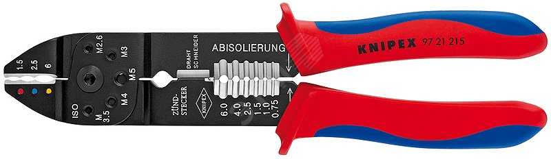 Пресс-клещи для резки и зачистки кабеля опрессовки кабельных наконечников и штекеров 3 гнезда обжим кабельных наконечников с изолятором и кабельных со