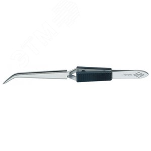 Пинцет крестовидный тонкие зазубренные губки под 45° L-160 мм пружинная сталь хромированный