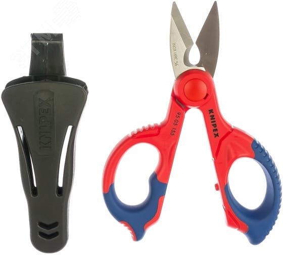 Ножницы электрика прецизионная заточка режущих кромок с микронасечками для чистого реза без проскальзывания L-155 мм нерж сталь 2-компонентные рукоятк