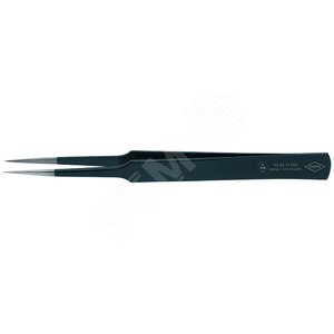 Пинцет ESD захватный прецизионный гладкие губки американской формы длинные кончики антистатический L-135 мм нержавеющая хромоникелевая сталь хромирова