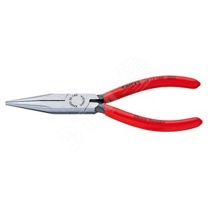 Длинногубцы плоскокруглые рифлённые губки 50 мм L-160 мм чёрные обливные рукоятки