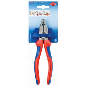 Плоскогубцы комбинированные резка - проволока средней твердости 34мм твердая проволока 22мм кабель 12мм (16мм) L=180мм двухкомпонентные рукоятки блист