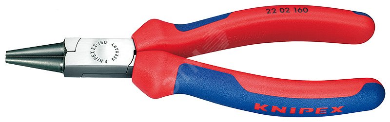 Круглогубцы губки 3x30 мм L-160 мм чёрные двукомпонентные рукоятки