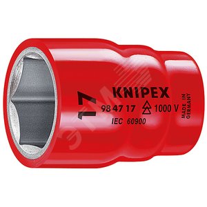 Головка торцевая VDE 1000V DR 1/2 шестигранная 10 мм диэлектрическая